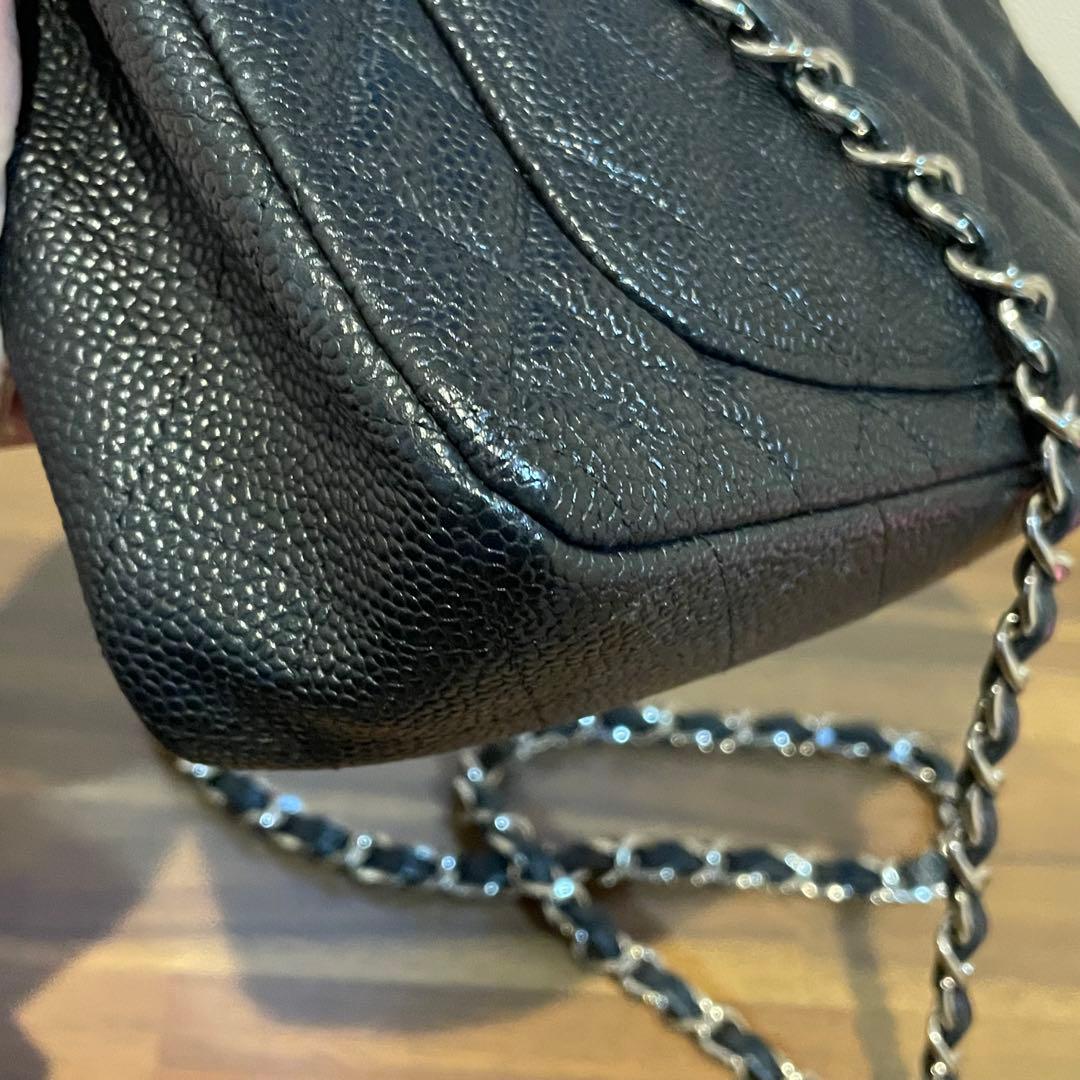 極美品　シャネル　マトラッセ　20 キャビアスキン　ショルダーバッグ　ブラック