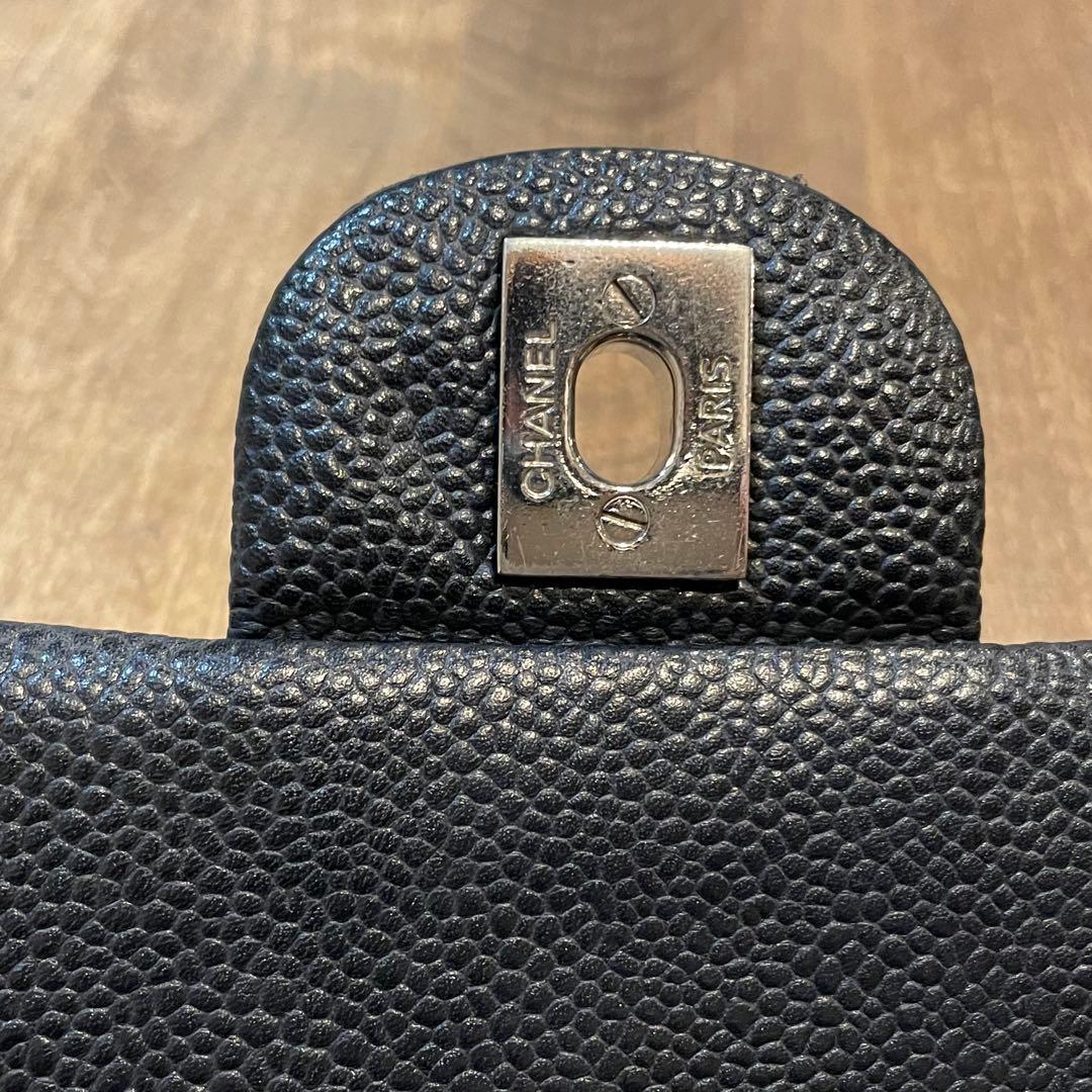 極美品　シャネル　マトラッセ　20 キャビアスキン　ショルダーバッグ　ブラック