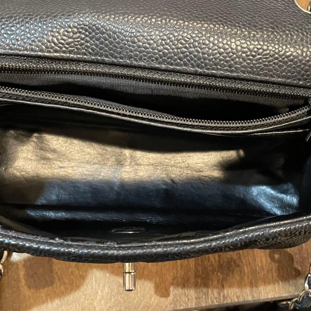 極美品　シャネル　マトラッセ　20 キャビアスキン　ショルダーバッグ　ブラック