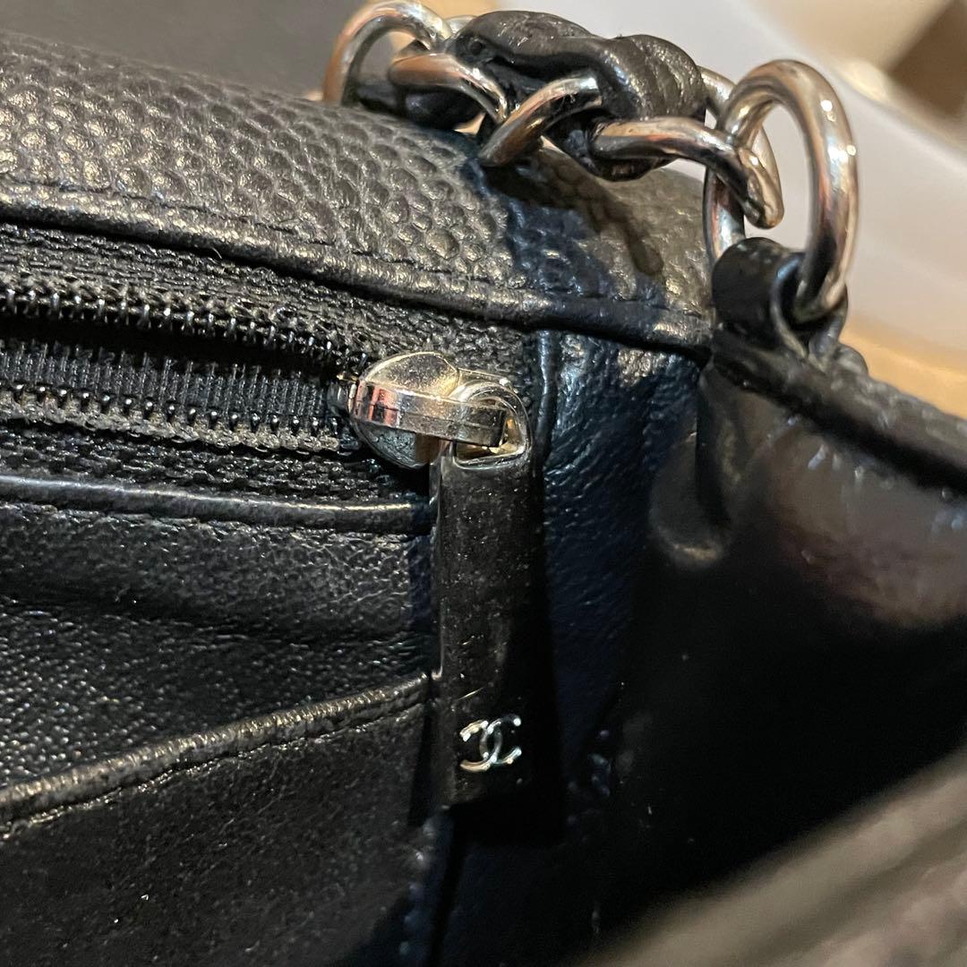 極美品　シャネル　マトラッセ　20 キャビアスキン　ショルダーバッグ　ブラック