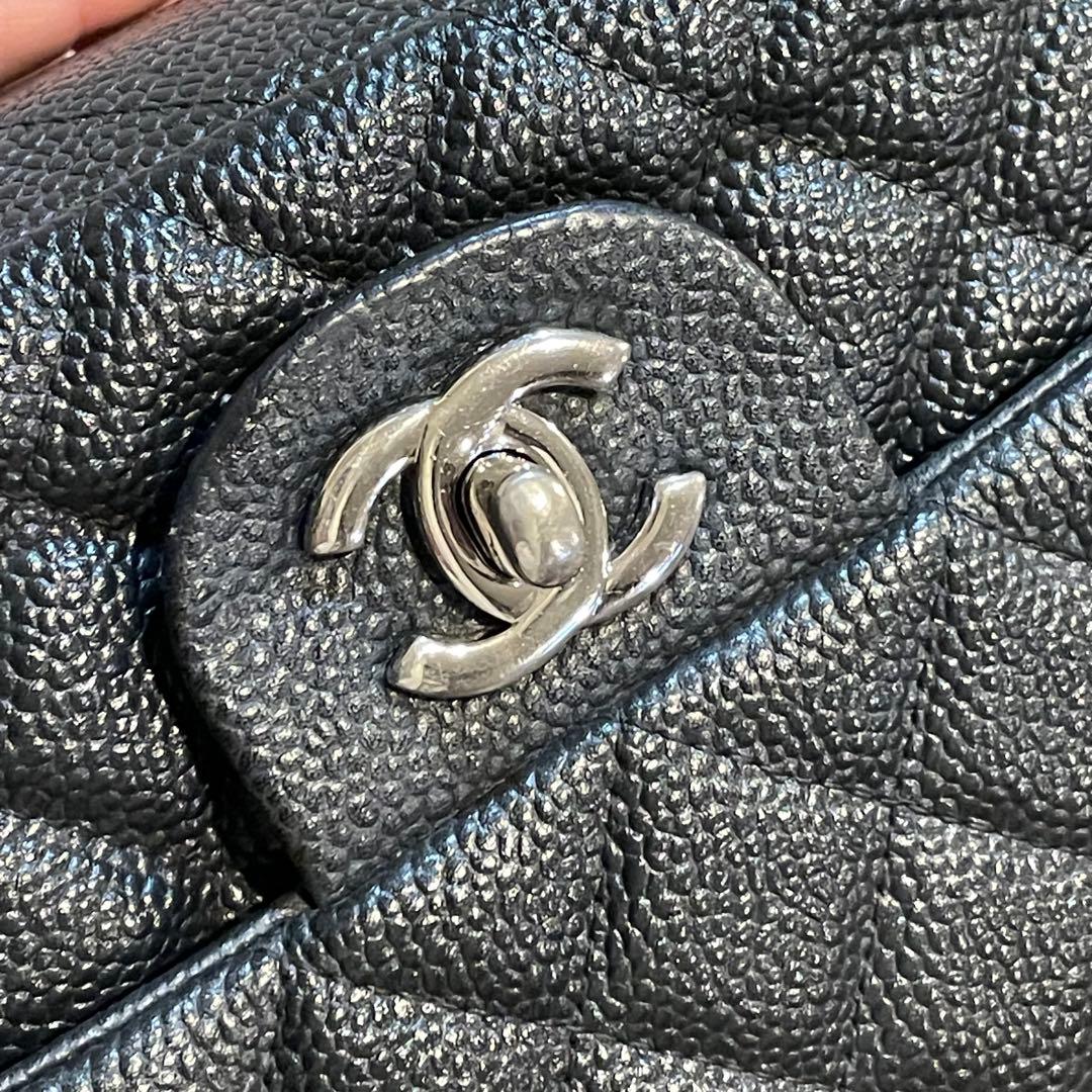 極美品　シャネル　マトラッセ　20 キャビアスキン　ショルダーバッグ　ブラック