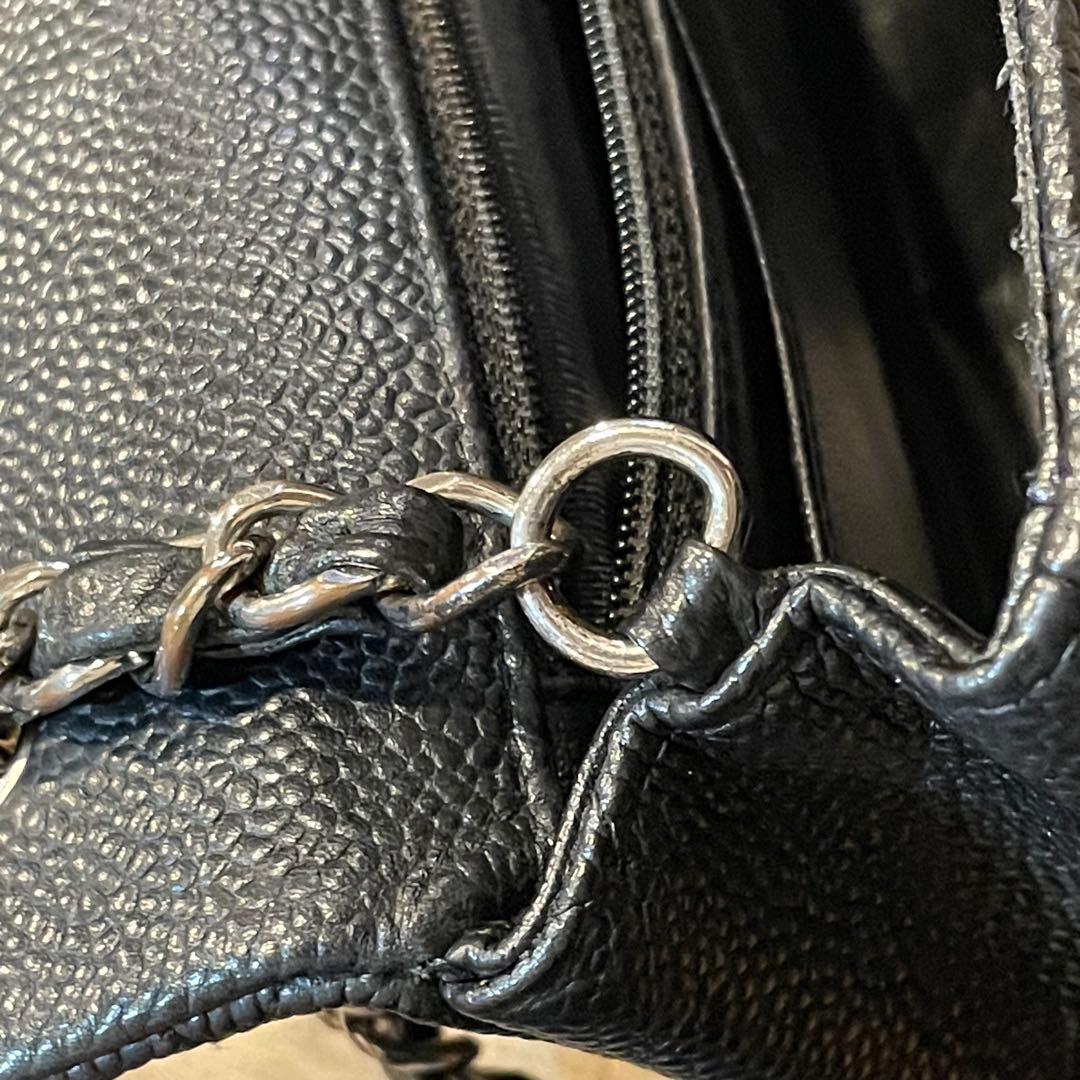 極美品　シャネル　マトラッセ　20 キャビアスキン　ショルダーバッグ　ブラック