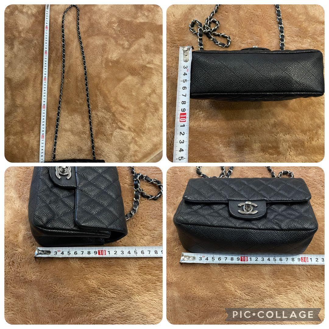 極美品　シャネル　マトラッセ　20 キャビアスキン　ショルダーバッグ　ブラック