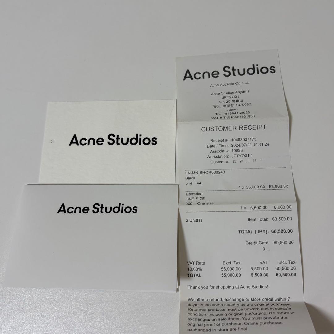 パンツ Acne Studios Black Tailored Shorts 44