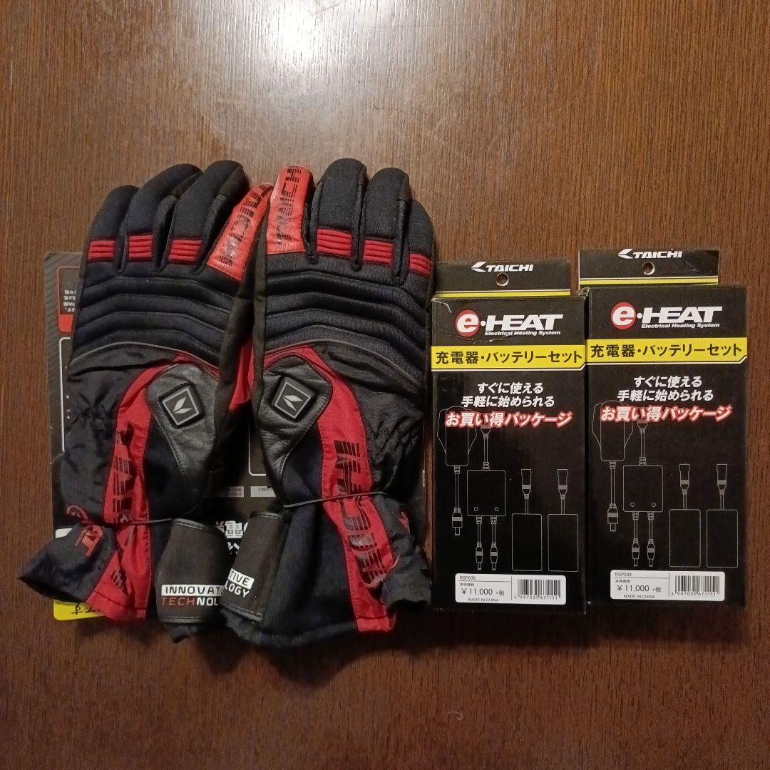 商品番号：16　TAICHI 電熱グローブ 黒/赤 バッテリーセット付き