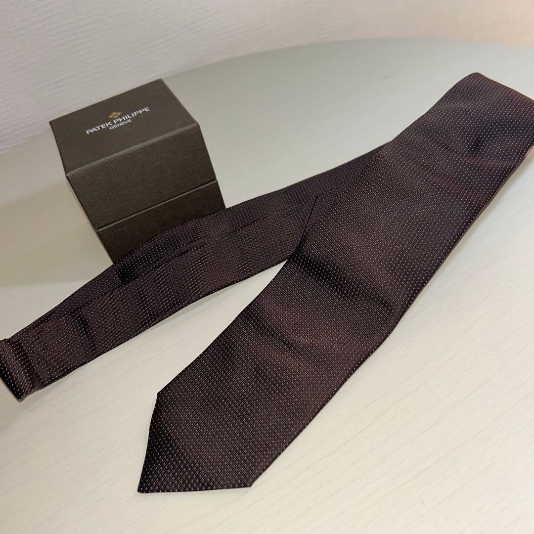 PATEK PHILIPPE ブラウン ドットネクタイ