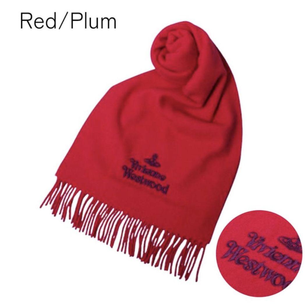 新品 Vivienne Westwood ウールマフラー イタリア製 赤