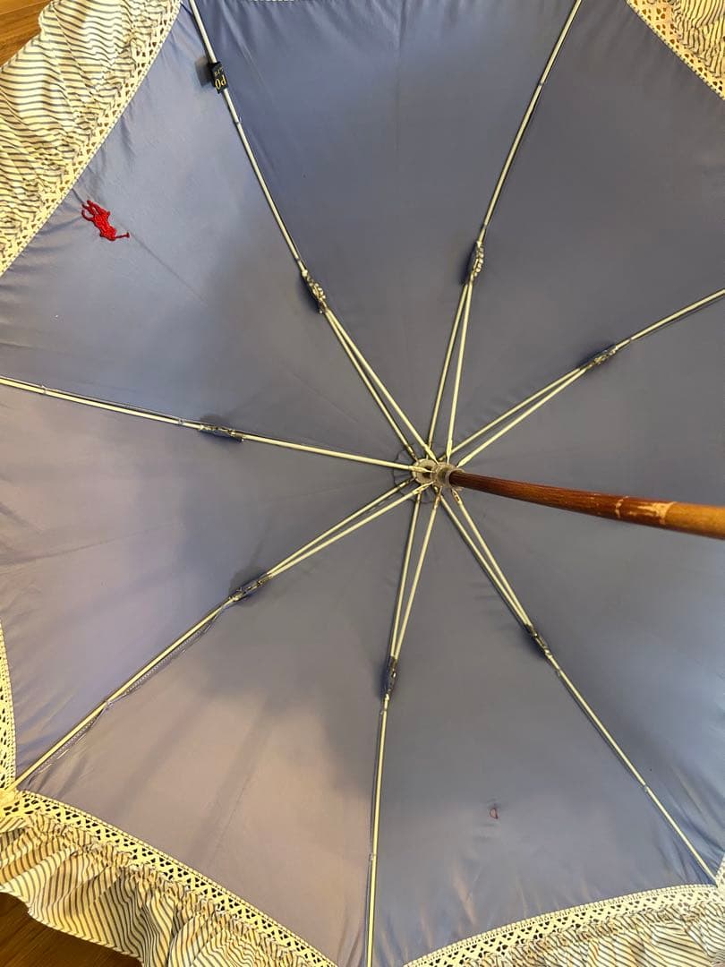 ポロラルフローレン パラソル 日傘 晴雨兼用 ポニー刺繍 ストライプ