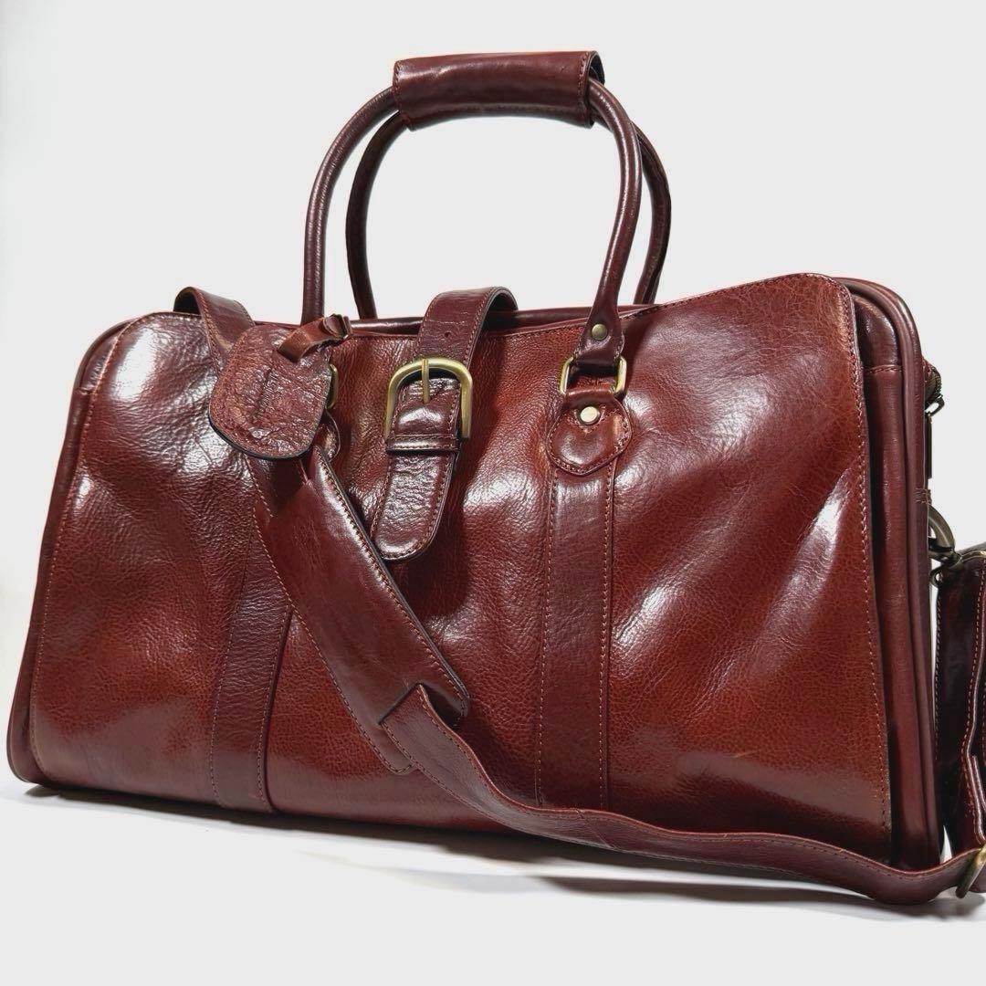 【美品】スノビスト　ボストンバッグ　2way オールレザー　ブラウン　メンズ