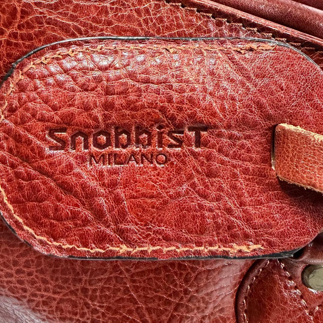 【美品】スノビスト　ボストンバッグ　2way オールレザー　ブラウン　メンズ