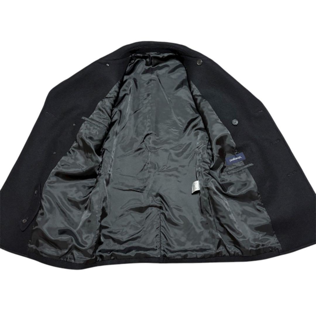 極美品 日本製 ニューヨーカー テーラード ピーコート ウール メルトン 黒