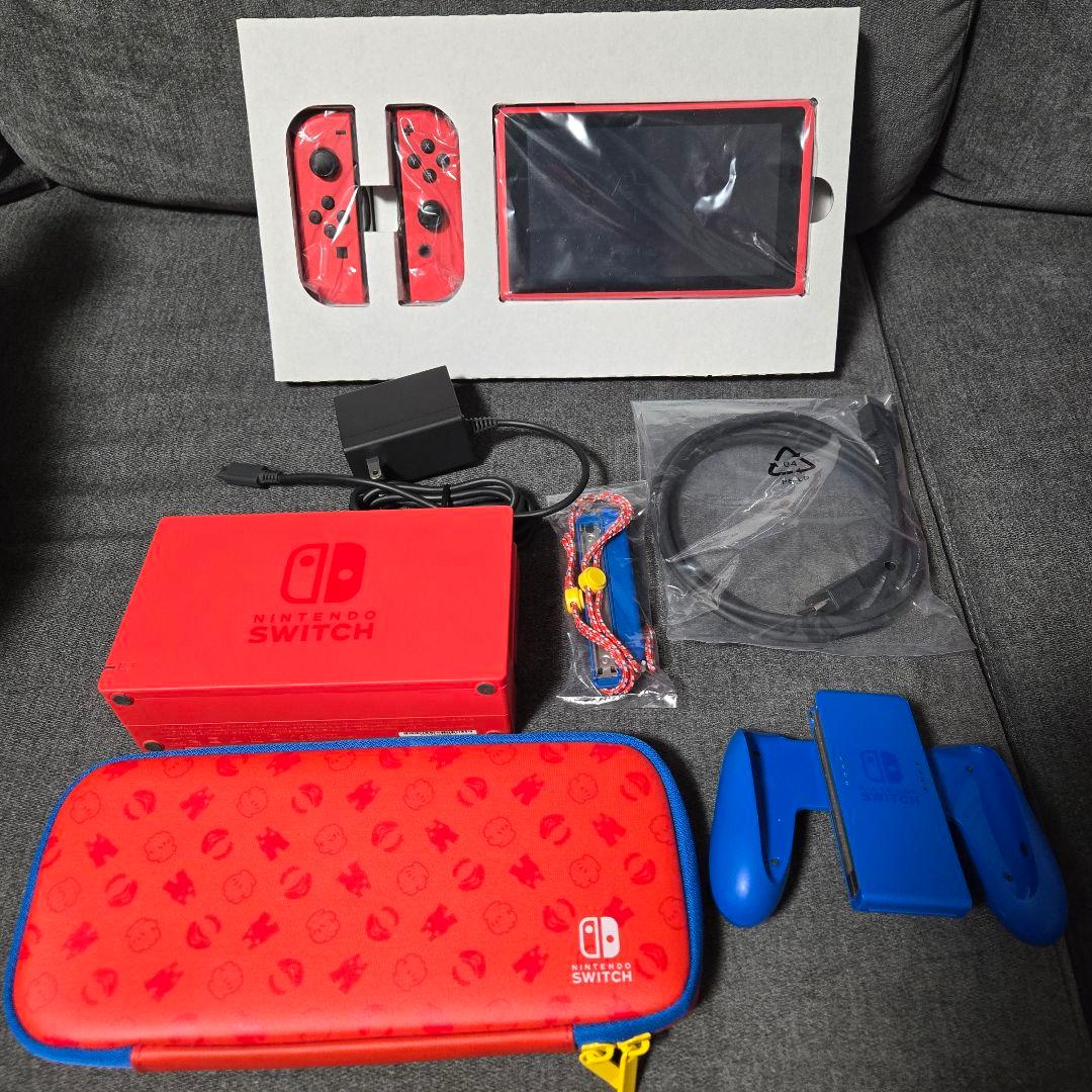 【美品】Nintendo Switch マリオレッド×ブルー 本体セット
