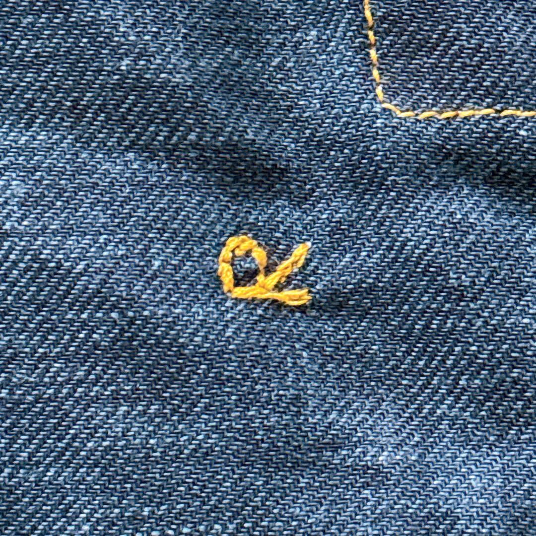 現行タグ✨45R オーシャンシャツ インディゴ 3サイズ スタンドカラー R刺繍