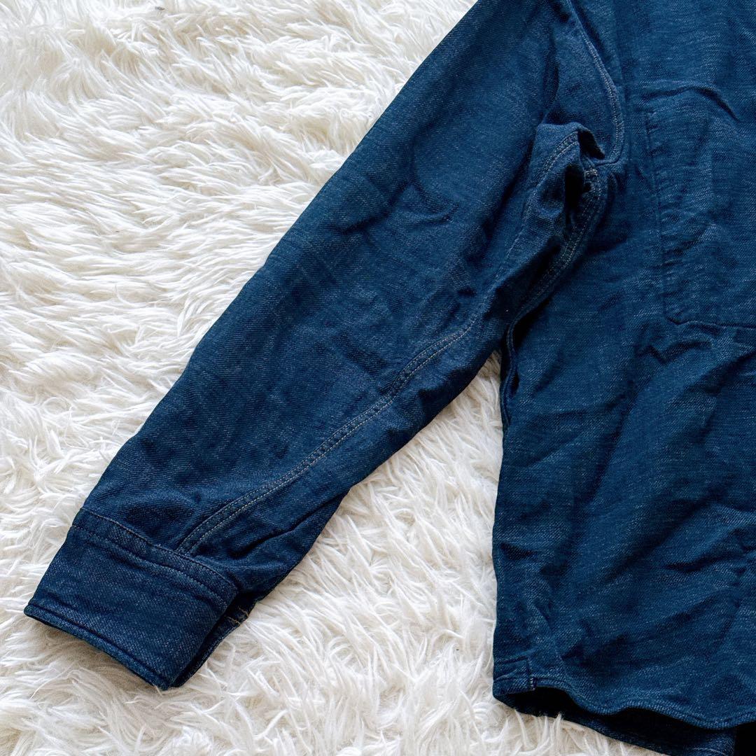 現行タグ✨45R オーシャンシャツ インディゴ 3サイズ スタンドカラー R刺繍