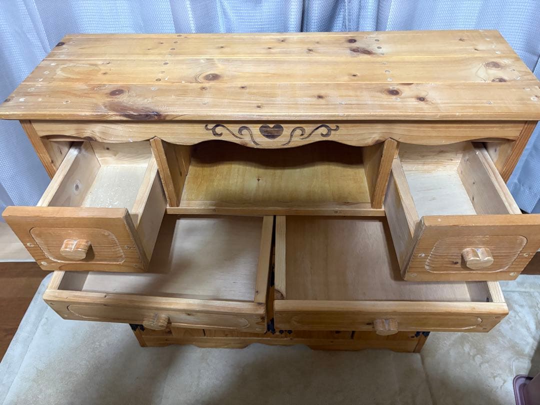 カントリー家具　ハート　チェスト　キャビネット