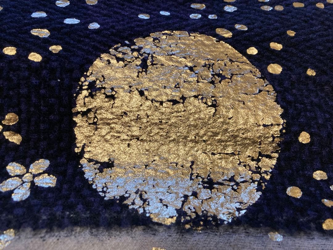 kapital キャピタル 縮絨ウールBOROパッチワークマフラー（箔プリント）