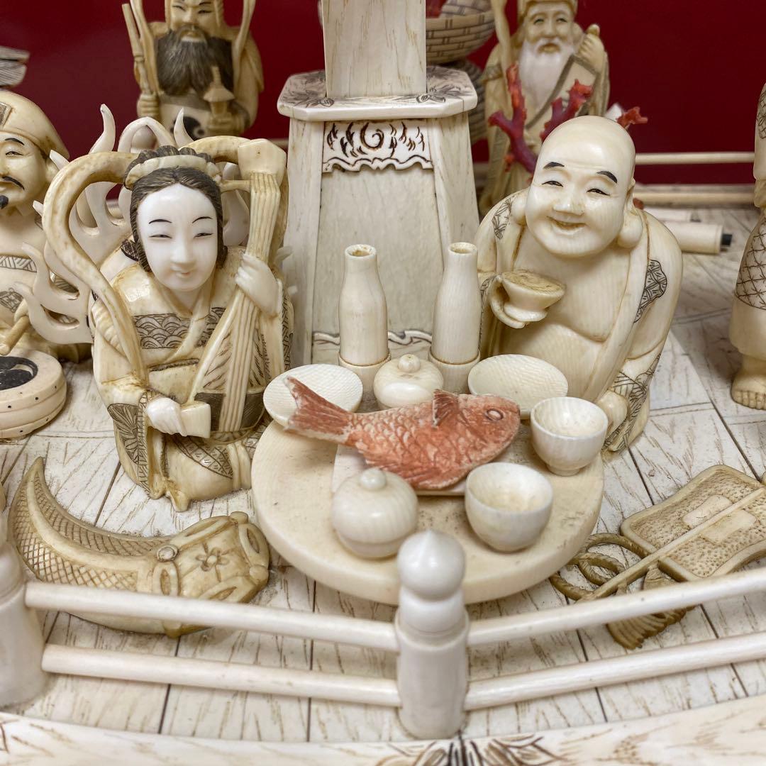 極上　七福神　宝船　高さ約70㎝（台込）　約10kg 東さ7-1219☆2F