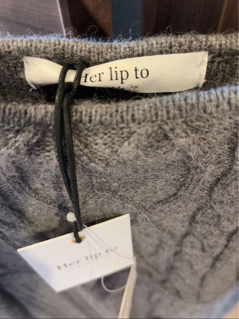 新品タグ付Her lip to Bambina Cable Knit Dress