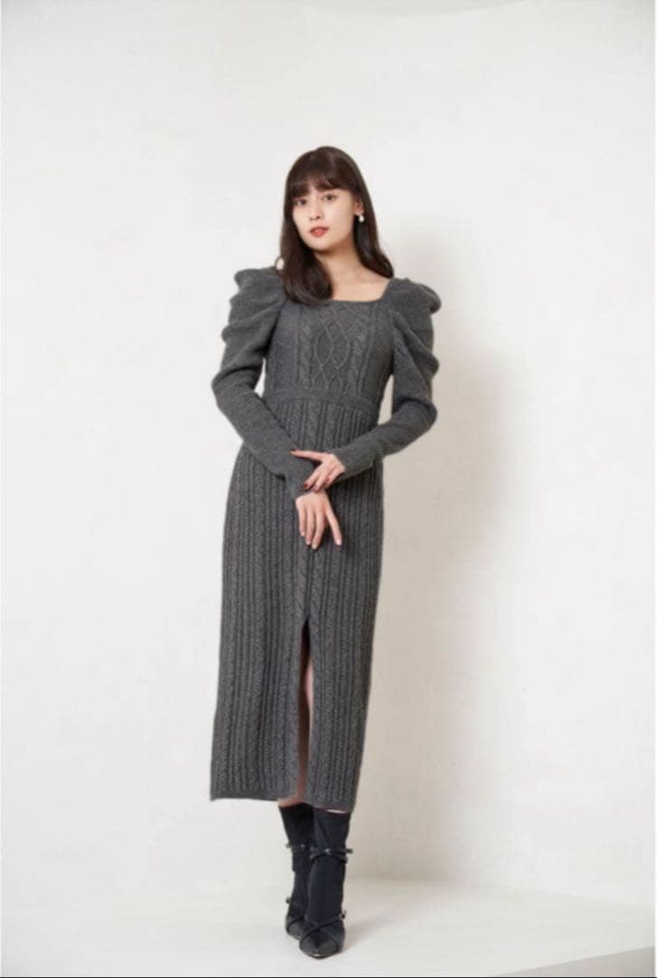 新品タグ付Her lip to Bambina Cable Knit Dress