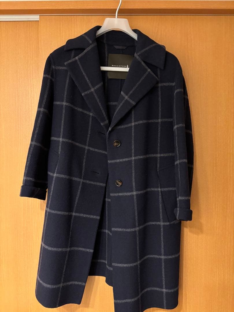 MACKINTOSH LONDON チェスターコート ウール100% チェック柄