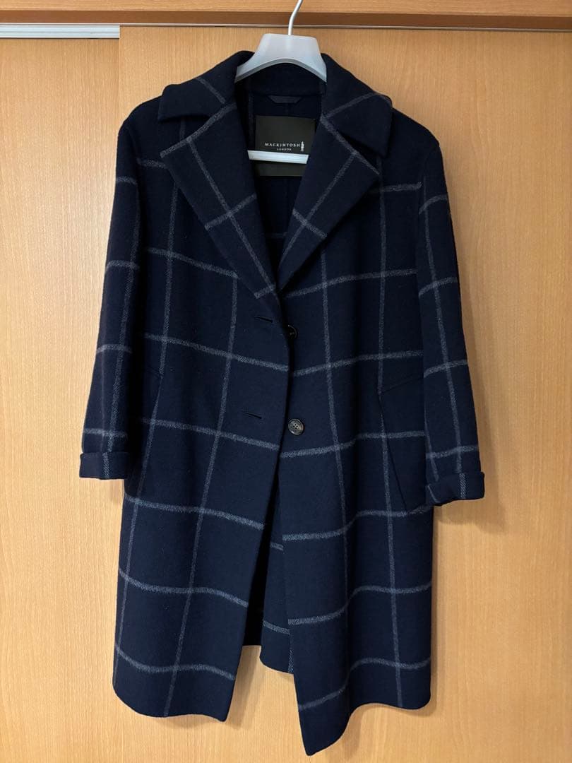 MACKINTOSH LONDON チェスターコート ウール100% チェック柄