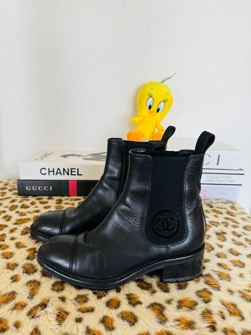 ‪☆期間限定めちゃ値下げ‪☆正規品CHANELサイドゴアブーツ 36 23cm