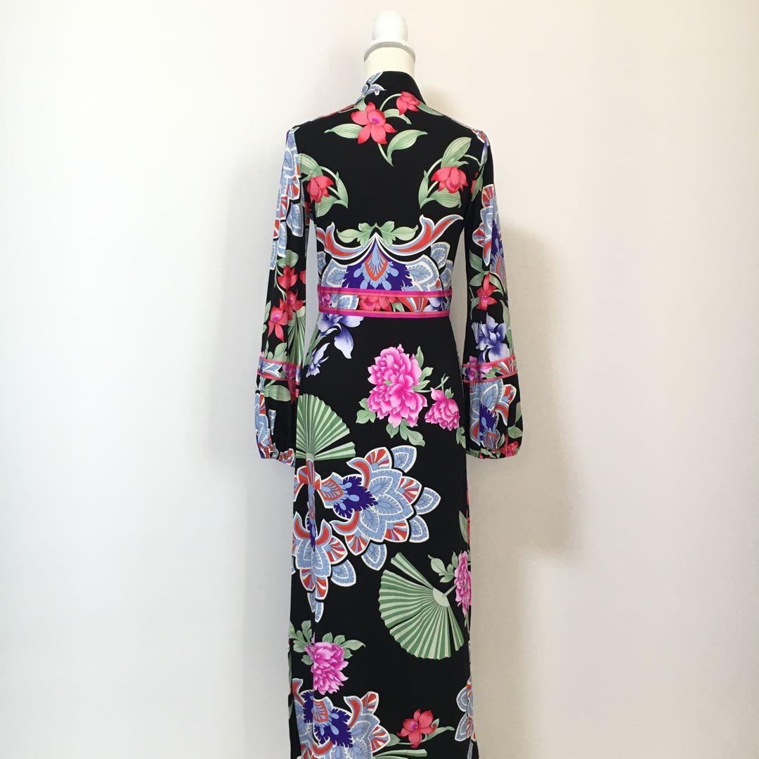 近年美品　LEONARD レオナール　ストレッチ　ロング　ドレス　ワンピース