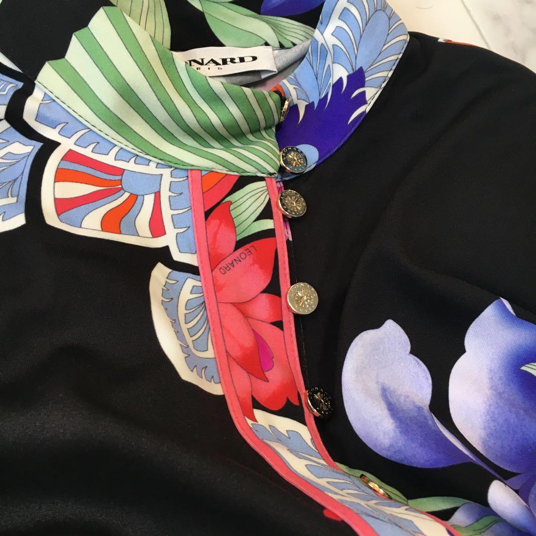 近年美品　LEONARD レオナール　ストレッチ　ロング　ドレス　ワンピース