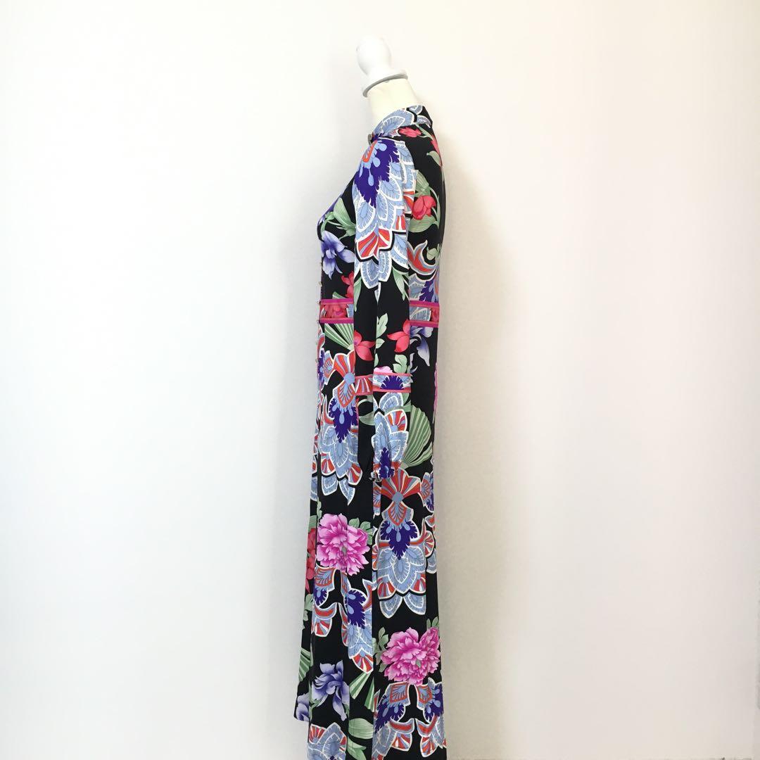 近年美品　LEONARD レオナール　ストレッチ　ロング　ドレス　ワンピース