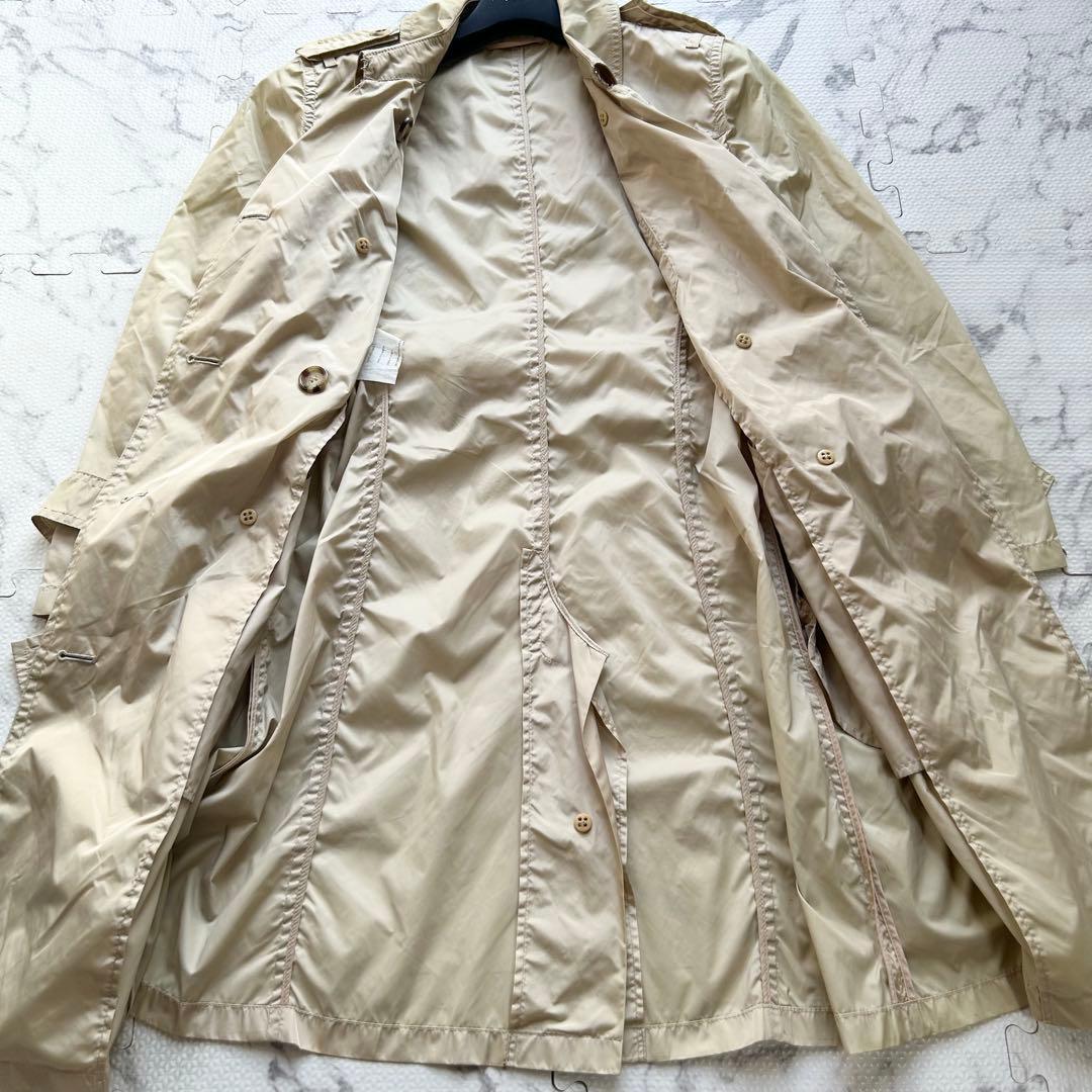 希少♡ プラダ ナイロン トレンチコート ダブルボタン ベージュ 38