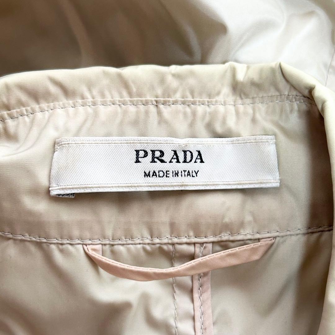 希少♡ プラダ ナイロン トレンチコート ダブルボタン ベージュ 38