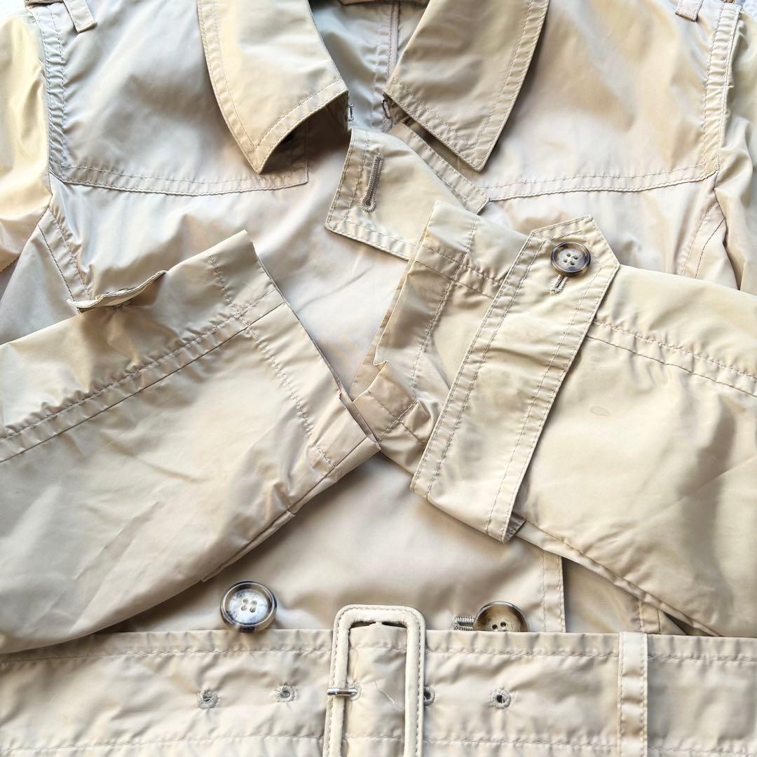 希少♡ プラダ ナイロン トレンチコート ダブルボタン ベージュ 38
