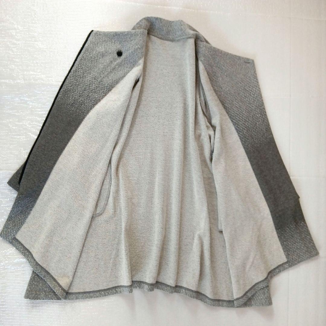 極美品◆芽風 センソユニコ ジャージーフレアコート 圧縮フェルト加工 切り替え