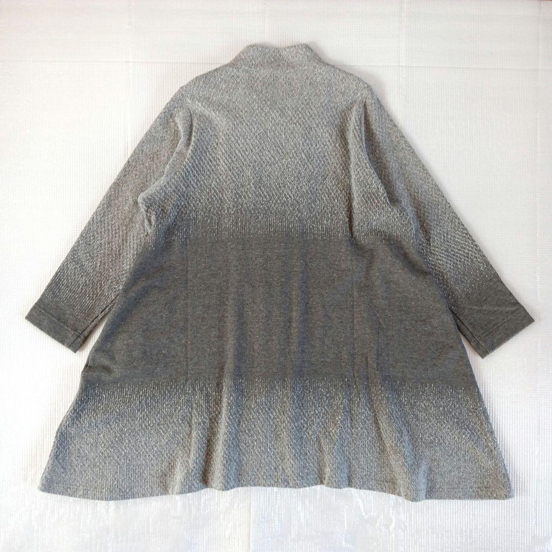 極美品◆芽風 センソユニコ ジャージーフレアコート 圧縮フェルト加工 切り替え