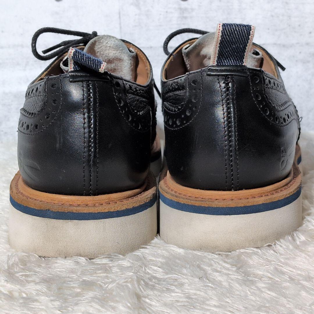 【極美品 激レア】デンハム　トリッカーズ　コラボ　ウイングチップ　デニム　黒