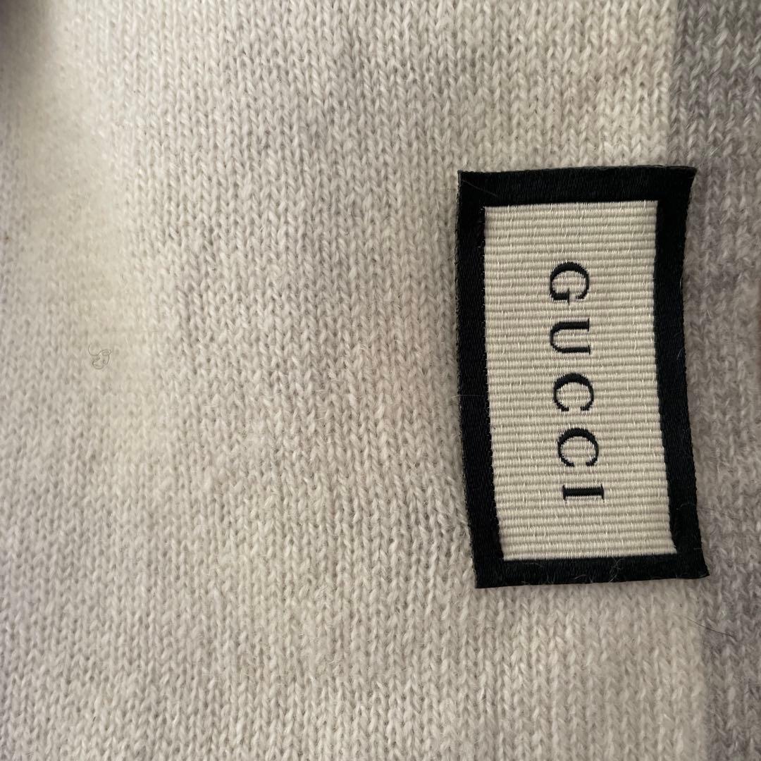 GUCCI グレー ウール マフラー