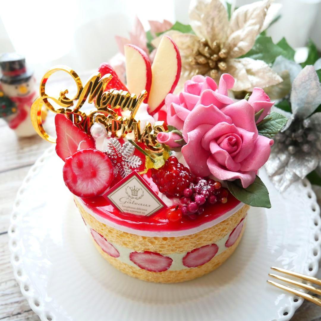 【ルブの森★様】フェイクスイーツ◆苺＆ピスタチオムースフレジェ風X'masケーキ
