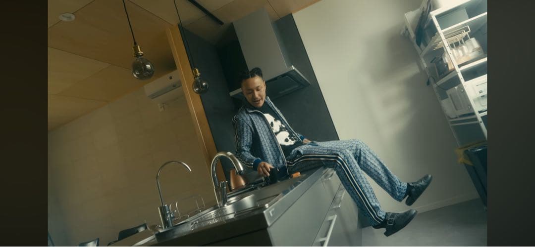 LACOSTEモノグラムトラックセットアップブルー