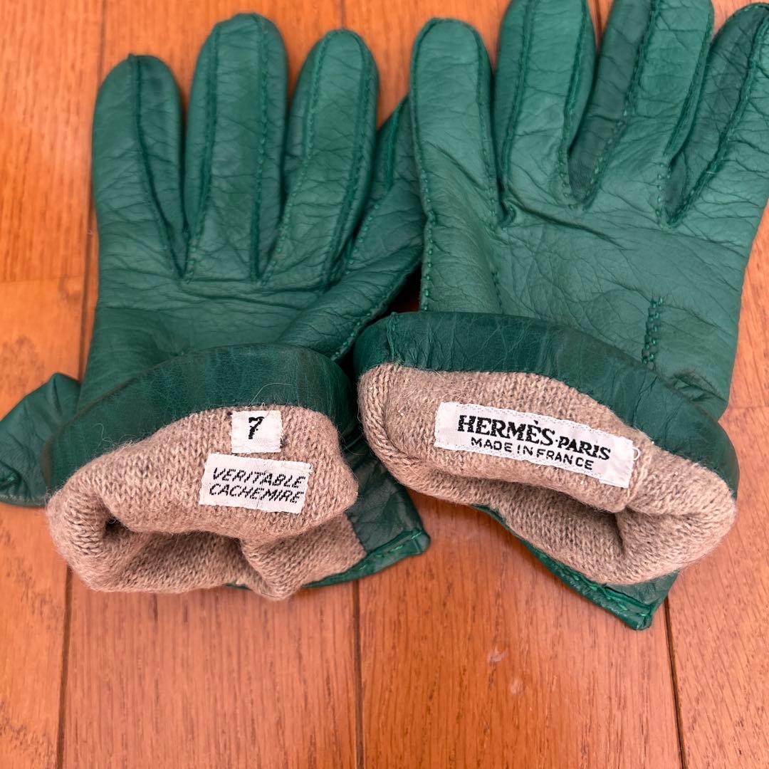 小物 HERMES GLOVE GREEN