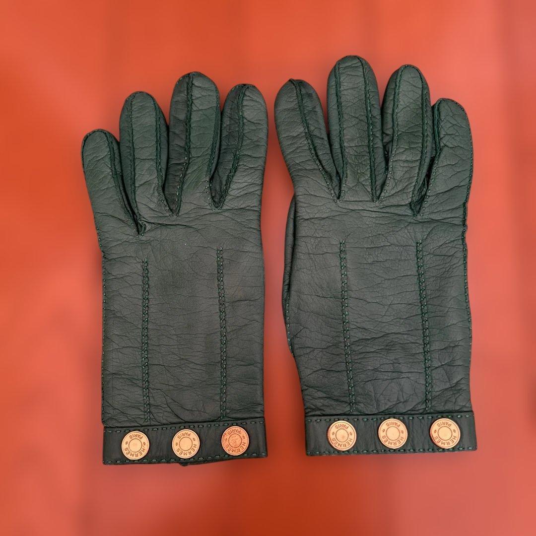 小物 HERMES GLOVE GREEN