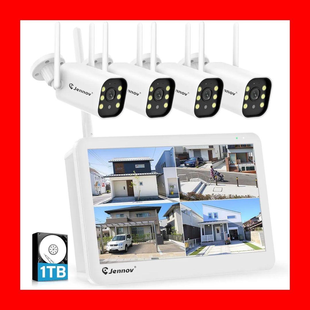 500万画素 防犯カメラ 4台セット 屋外 IP66防水防塵 超高画素 モニター