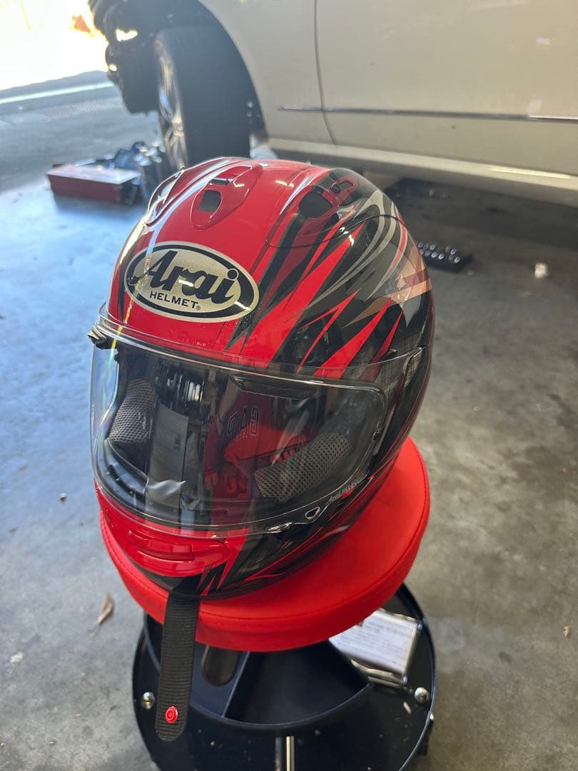 美品　RX-7X Arai 59.6cm レッド/ブラック