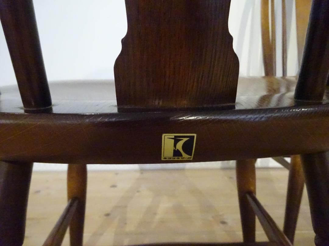 飛騨産業/キツツキ　ボウバック　ウィンザーチェア　2脚セット　オーク材　　①