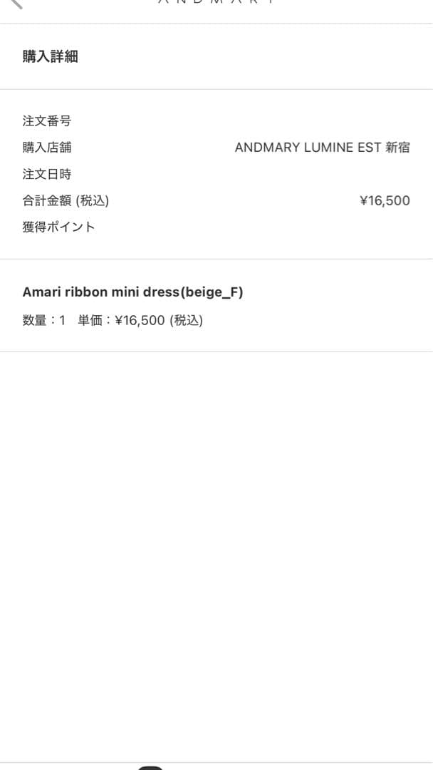 Amari ribbon mini dress ベージュ