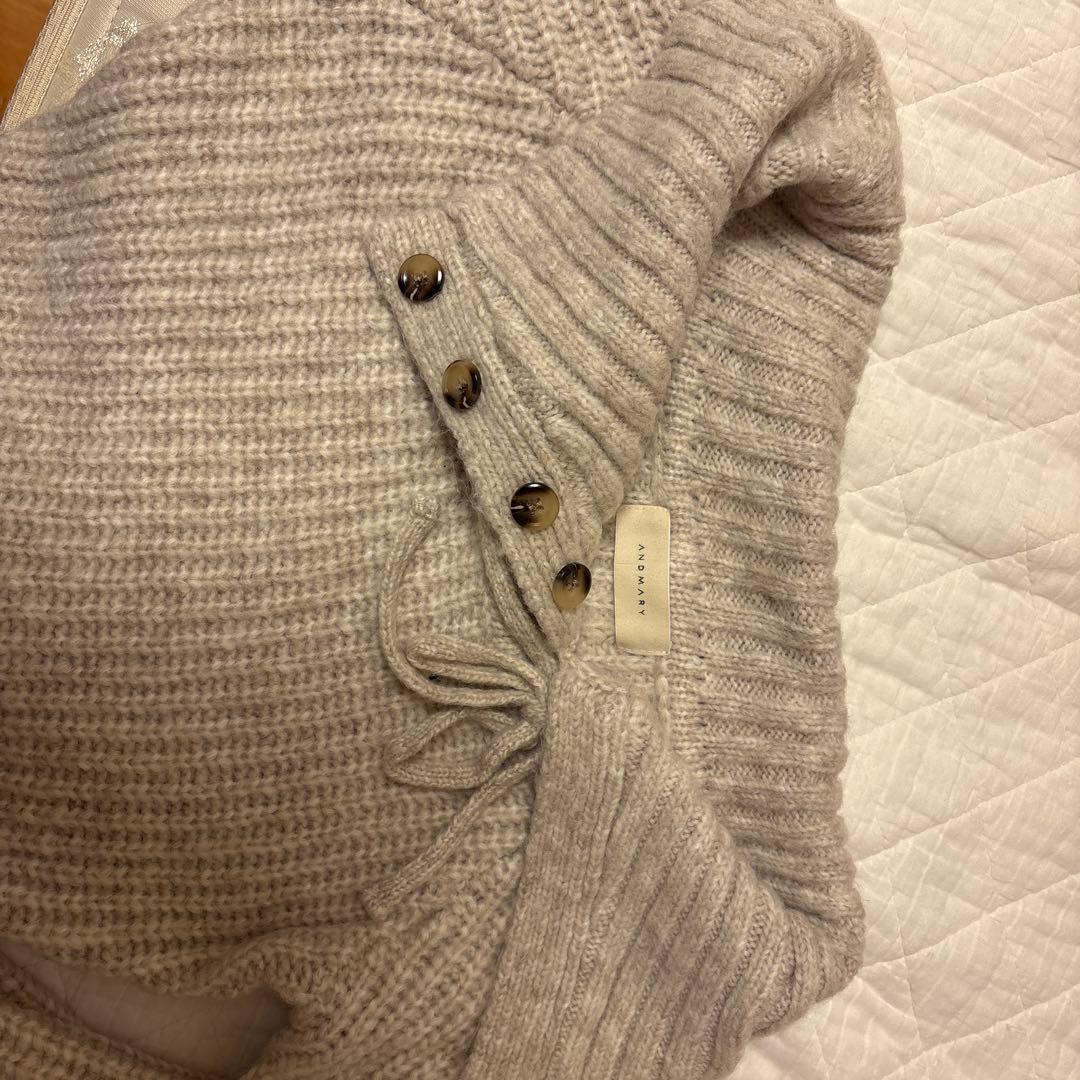 Amari ribbon mini dress ベージュ