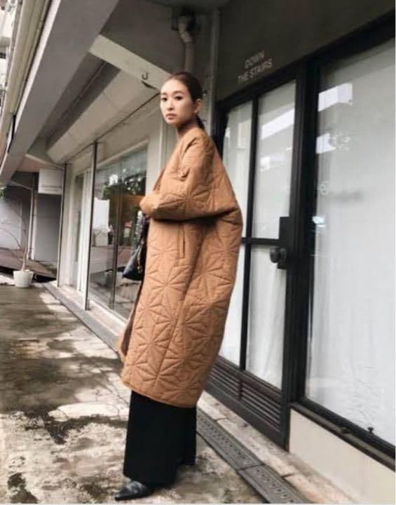 新品 キルティングカバードコート