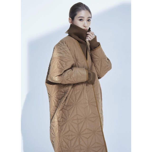 新品 キルティングカバードコート