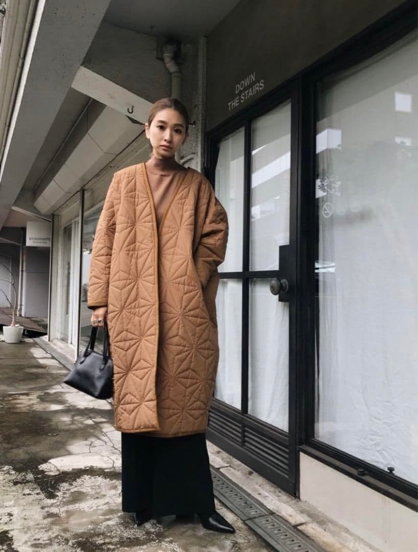 新品 キルティングカバードコート