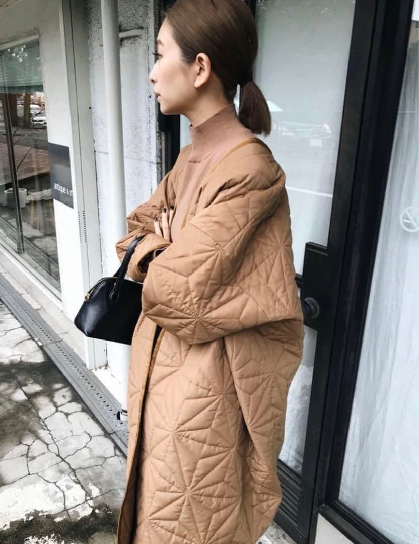 新品 キルティングカバードコート