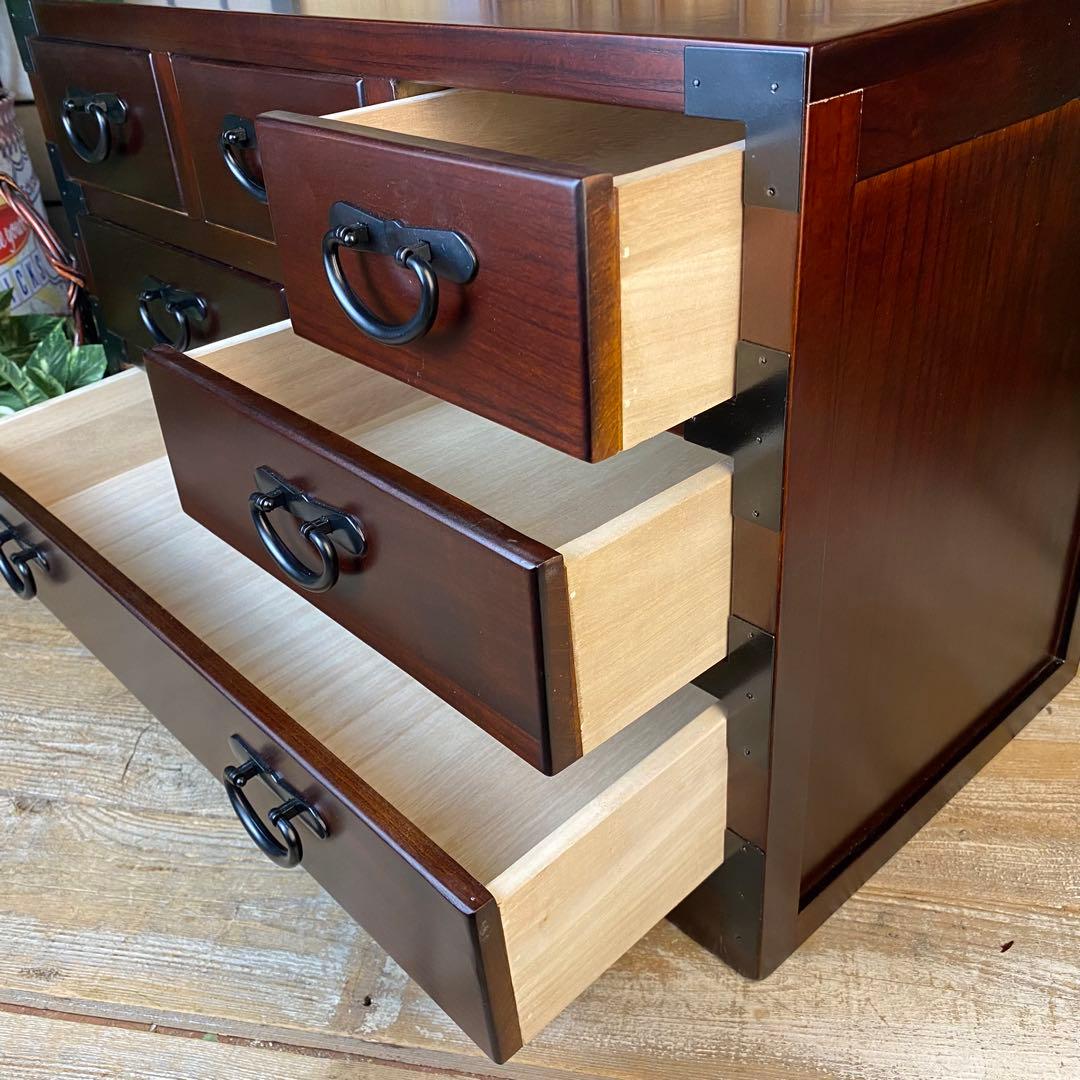 民芸家具☆多引き出し和箪笥木製収納家具天然無垢材桐材和箪笥和室インテリア飾り棚